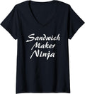 Womens Sandwich Maker Tshirt Job Occupation Funny Work V-Neck