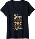 Yarn Whisperer - Powered by Caffeine - Funny Crocheting V-Neck