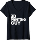 Womens 3D Printing Guy 3D Printer V Neck