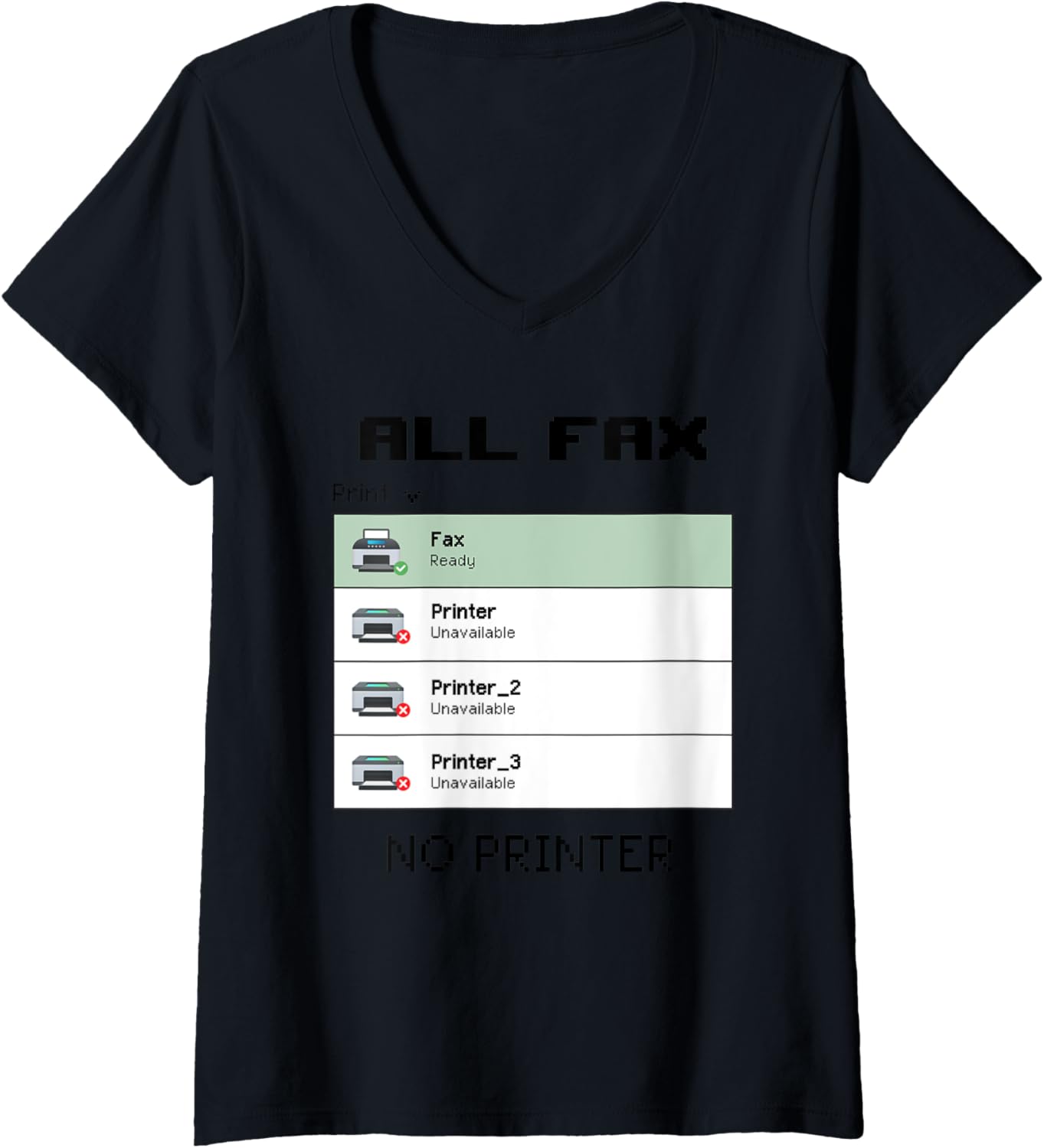 Womens All Fax No Printer V Neck