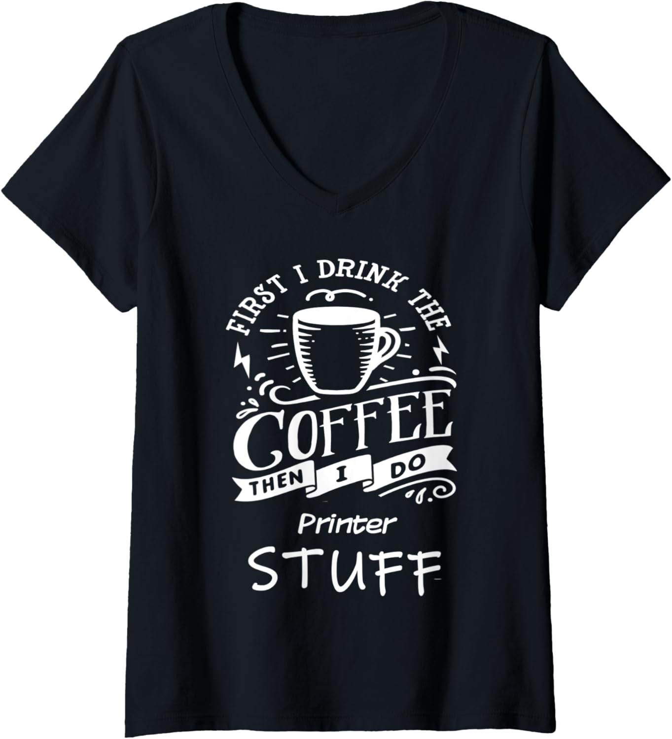 Womens Funny Printer V Neck