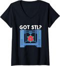 Womens Printer Stl 3D Printing Funny 3D Printer Enthusiasts V Neck