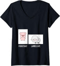 Womens Porktrait Or Lambscape Funny Printer Pun Office Humor V Neck
