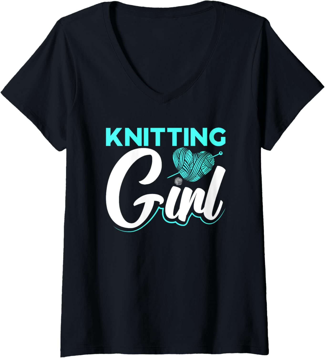 Womens Knitting Girl Mom Teen Yarn Crochet Knitter V-Neck