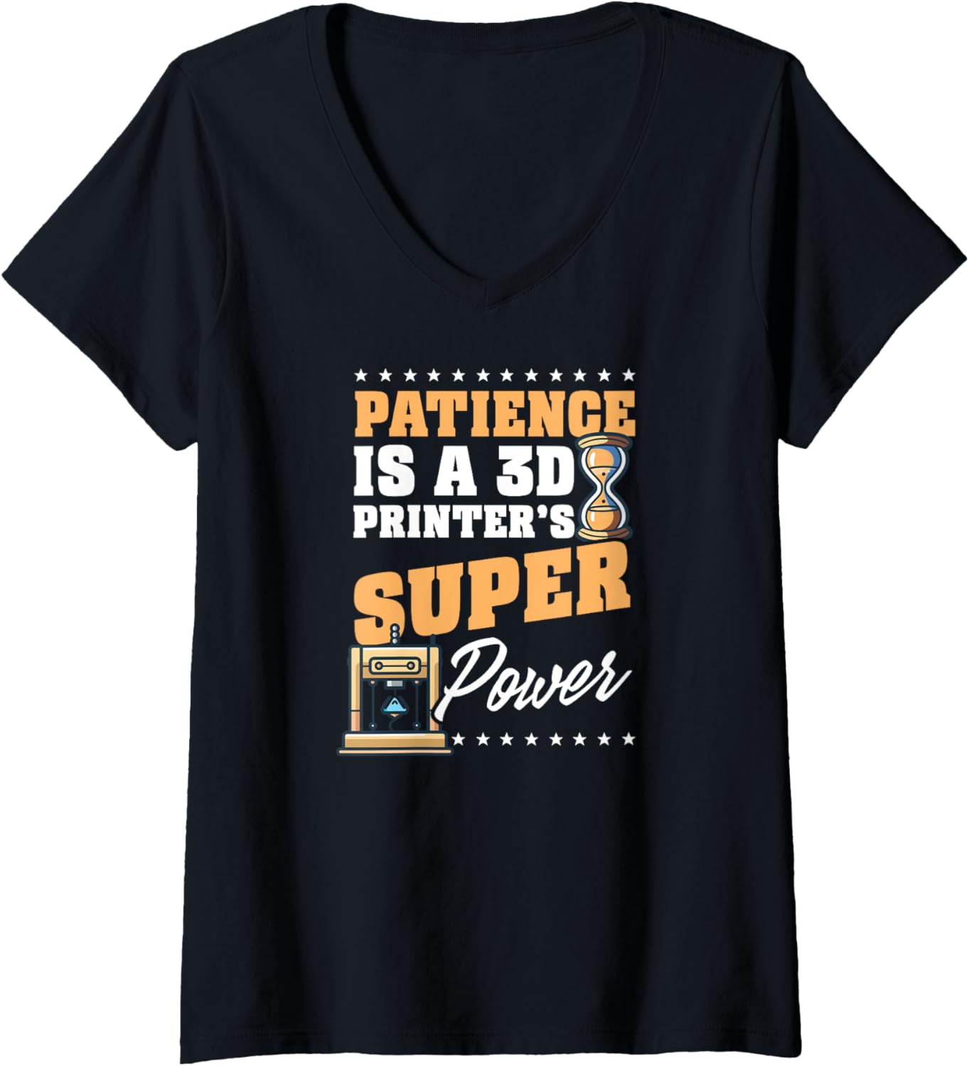 Womens 3D Printer Accessories Patience 3D Printers Power V Neck
