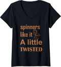 Womens Yarn Spinning Gift for Wool Knitting Spinner V-Neck
