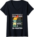 Womens 3D Printing Service Business Owner 3D Printer Lovers Senior V Neck