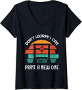 Womens Vintage 3D Printer Retro 3D Printing Geek V Neck