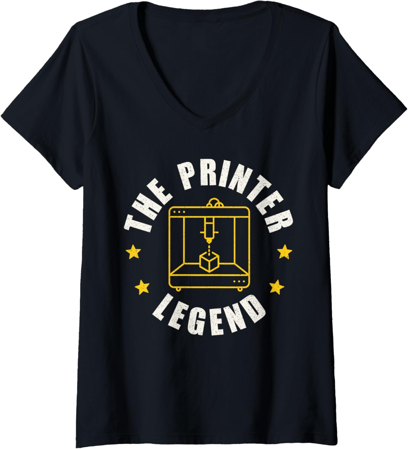 Womens Printer Legend 3D Printing Printer V Neck