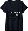 Womens Distressed 3D Printer Tee Idea Geeks Nerds V Neck