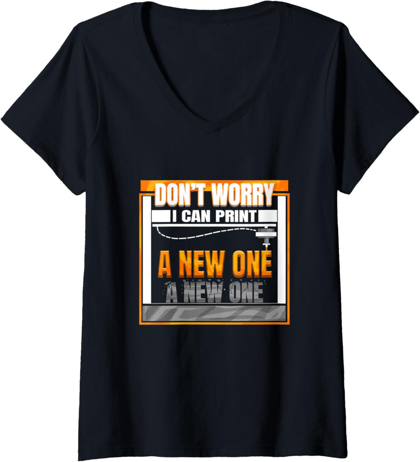 Womens 3D Printer Model Making Design Funny 3D Printing V Neck
