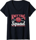 Knitting Squad Knitter Yarn Knit Hobby Knitting V-Neck
