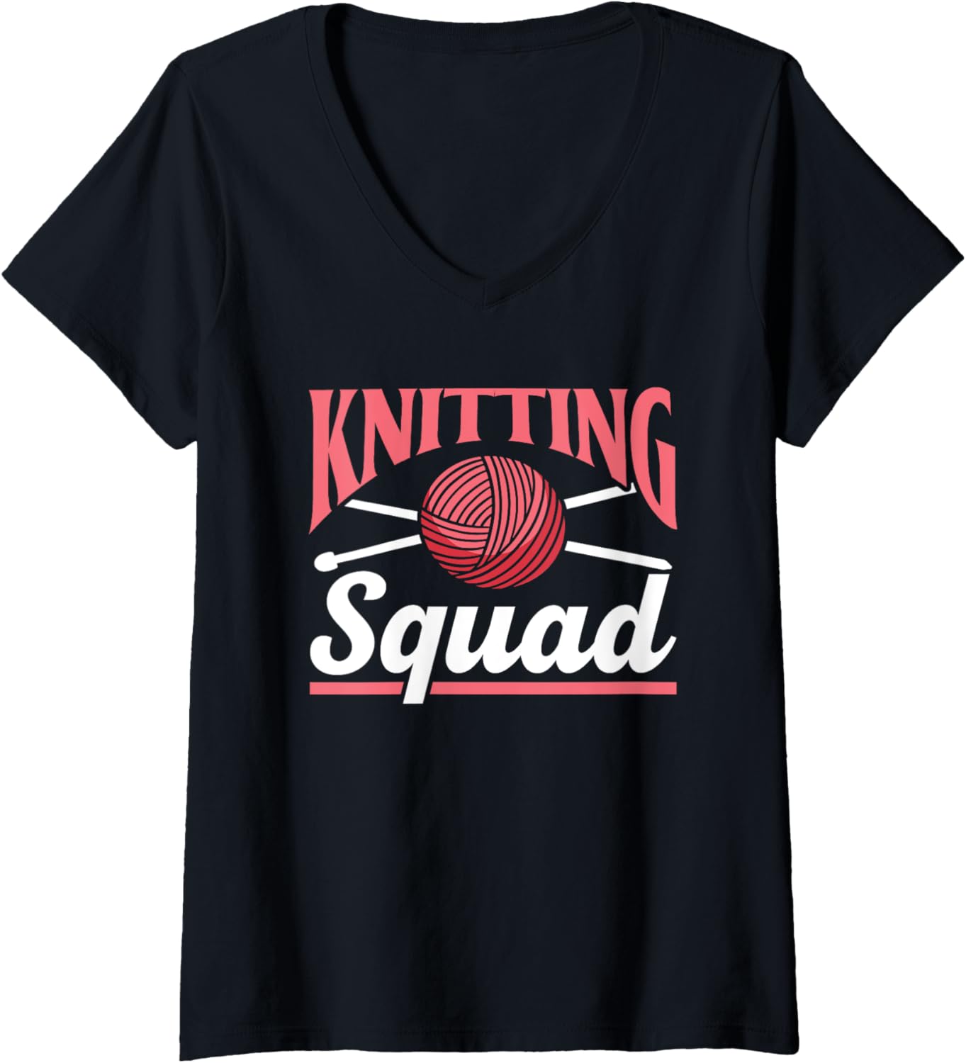 Knitting Squad Knitter Yarn Knit Hobby Knitting V-Neck