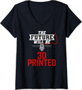 Womens 3D Printing Future 3D Printing Enthusiast V Neck