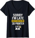 Womens 3D Printing Humor Hobbyist Funny 3D Printer Lovers V Neck