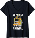 Womens Funny Additive Manufacturing 3D Printing Digital Prototype V Neck
