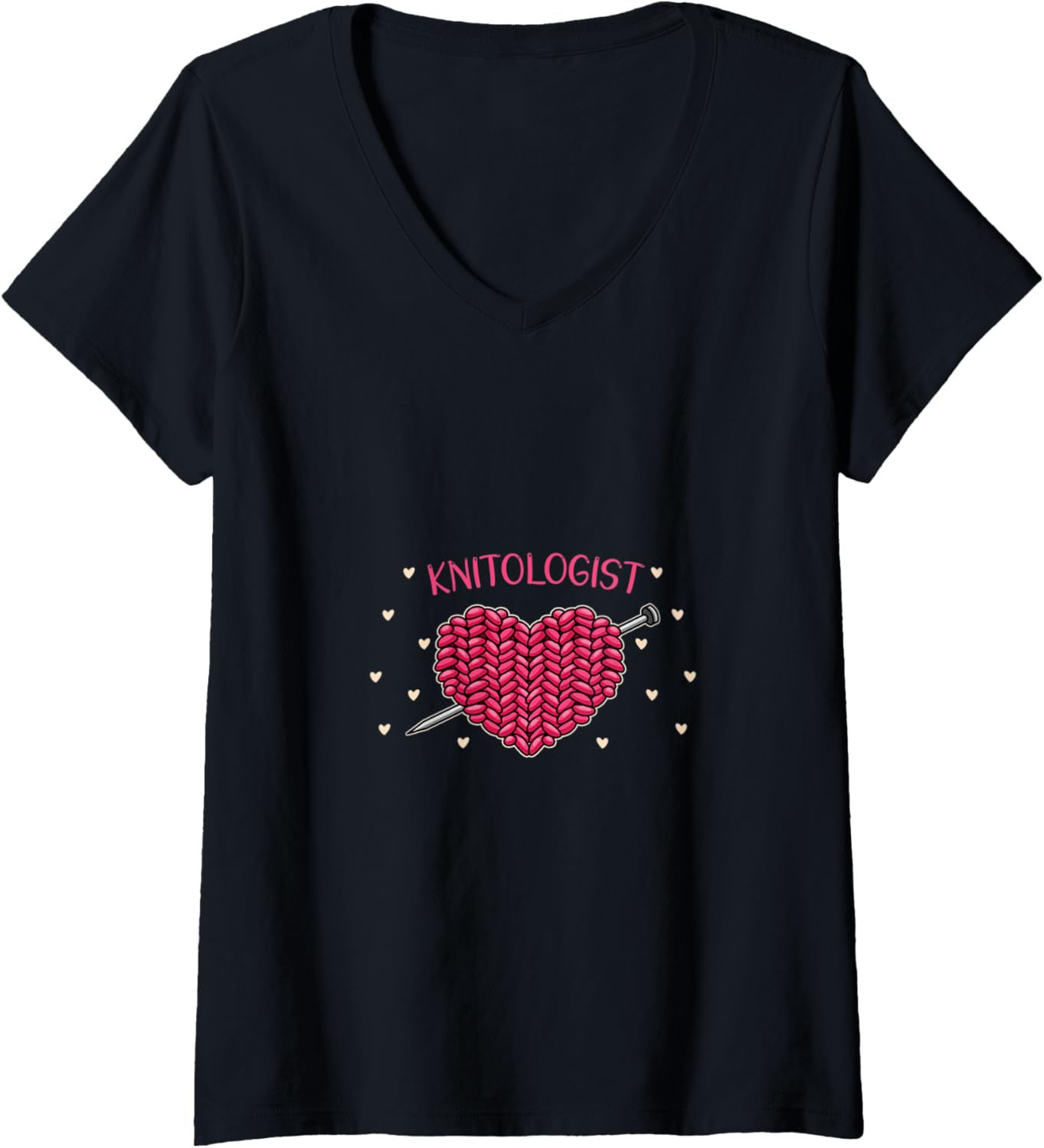 Womens Fun Crafters Crafting Yarn Collecting Knitologist V-Neck
