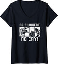 Womens No Filament No Cry 3D Printer V Neck