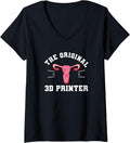 Womens Original 3D Printer Uterus Print Printing V Neck