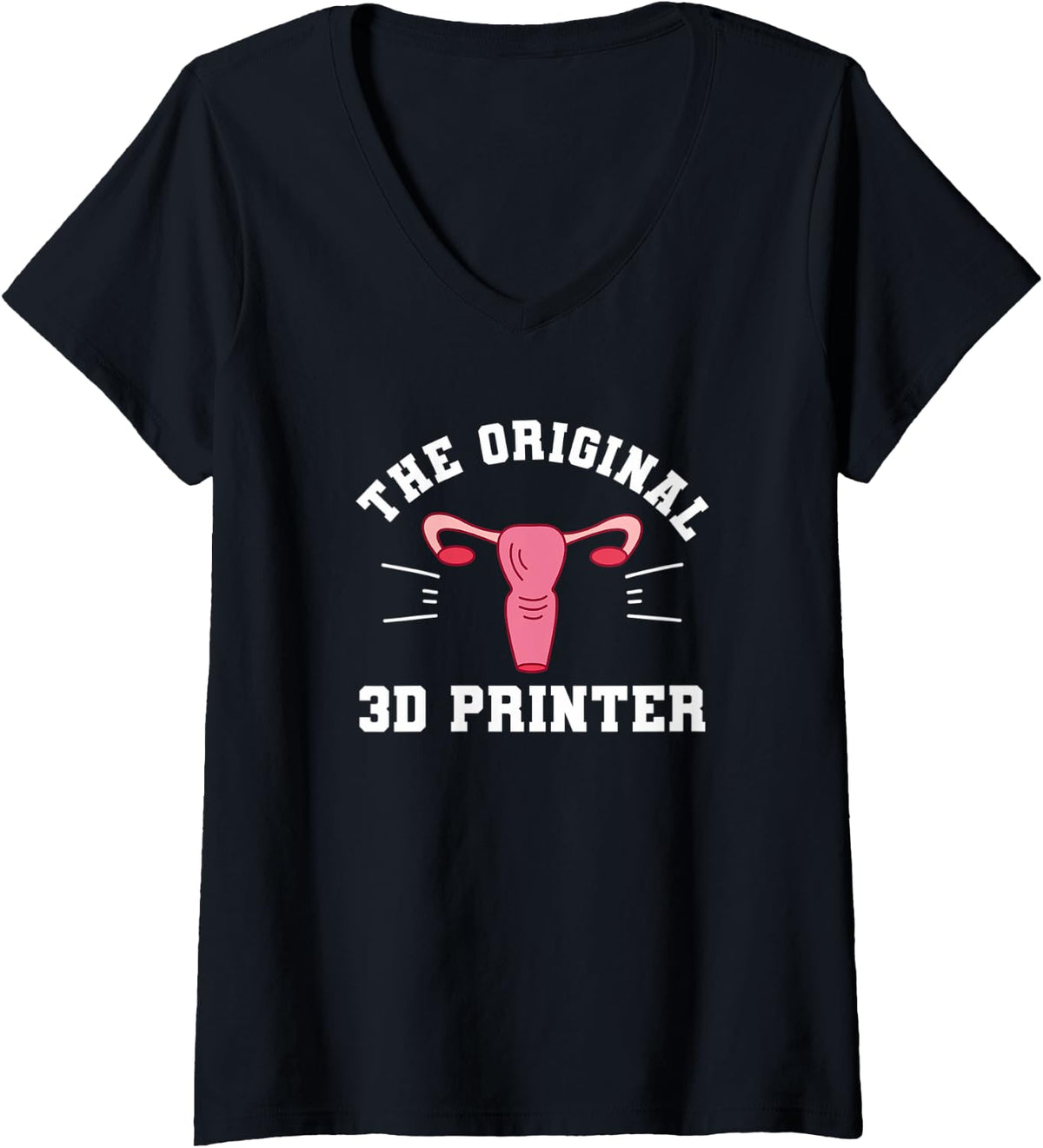 Womens Original 3D Printer Uterus Print Printing V Neck