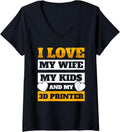 Womens 3D Printing Machine Filament 3D Printer Tech 3D Scan V Neck