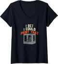 Womens 3D Printing Printer Cnc V Neck