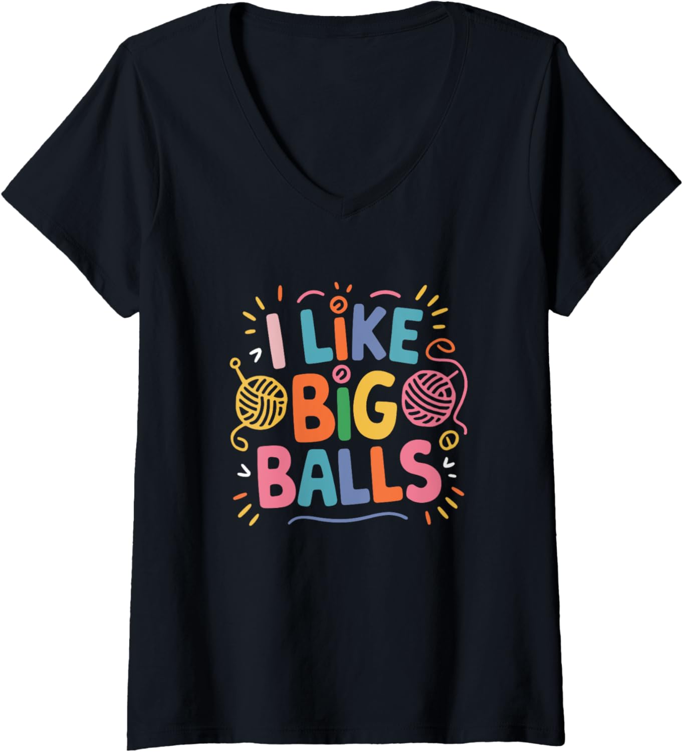 Womens Knitting Crochet Meme Quote for Yarn Lovers V-Neck