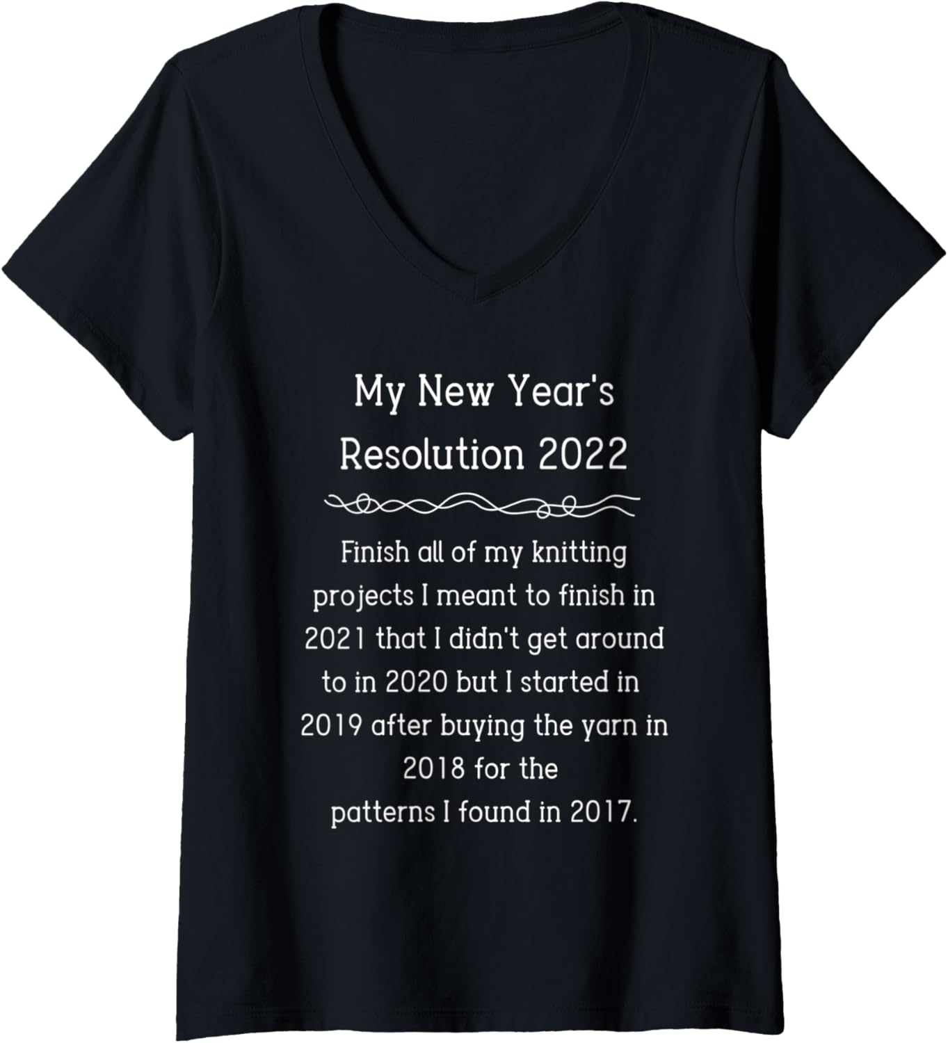Womens 2022 Resolution Goals Knitting Funny Grandma Mom Yarn Lover V-Neck