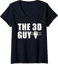 Womens 3D Guy 3D Printing Printer V Neck