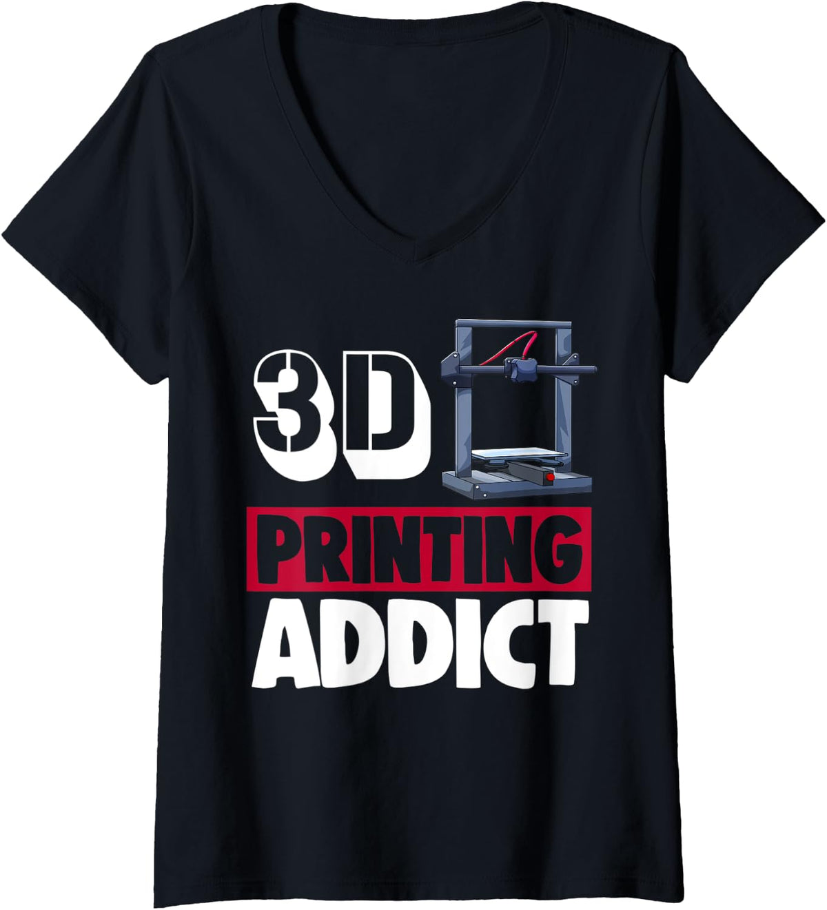 Womens 3D Printing Addict Funny Women 3D Printing Love V Neck