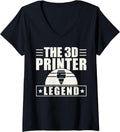 Womens 3D Printer Legend 3D Printing Printer V Neck