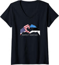 Womens Usa And Estonia Estonian American Perfect Heritage Heart V Neck