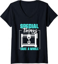 Womens 3D Printing 3D Print Special Things Take A While V Neck
