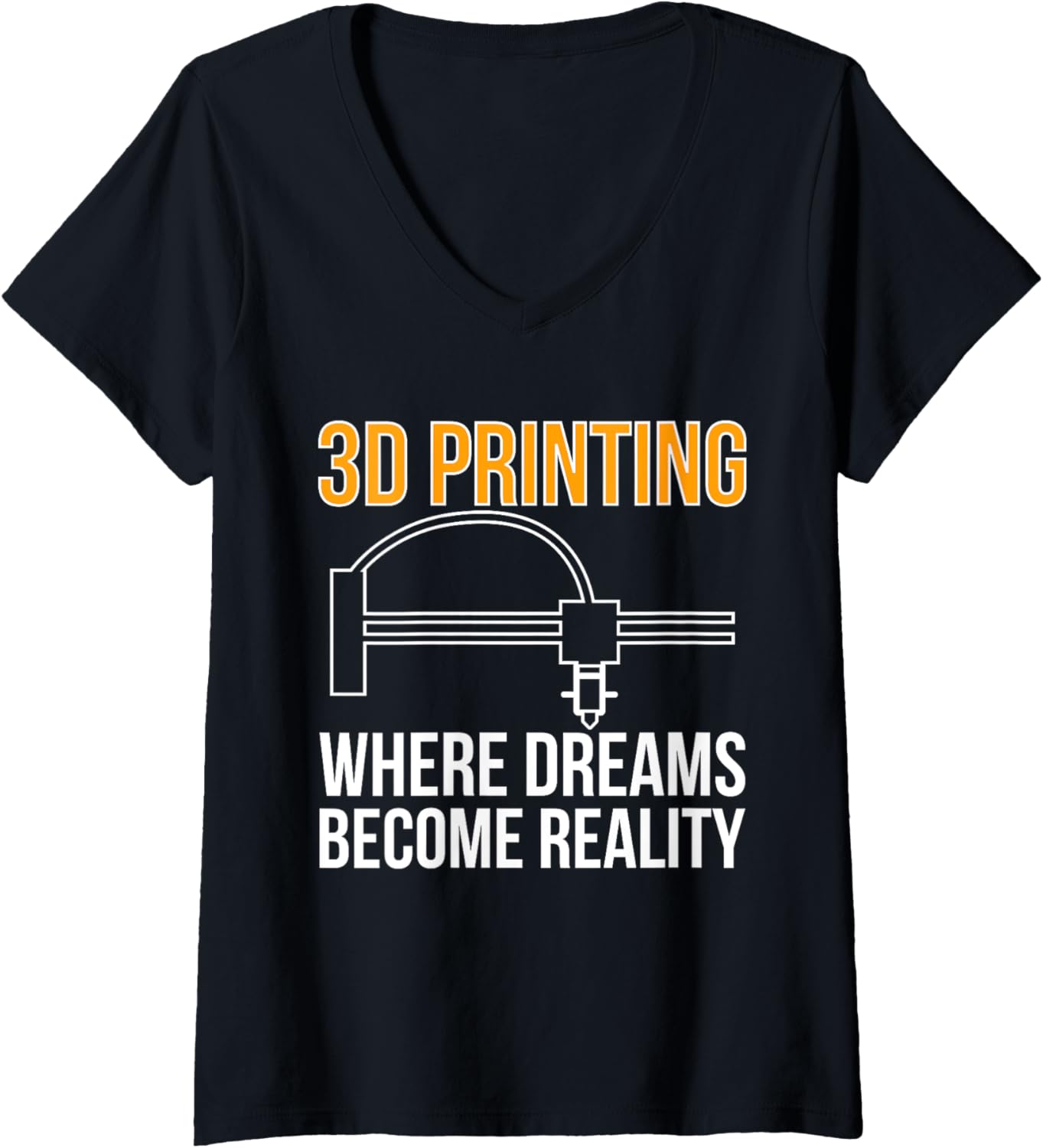 Womens 3D Printing Where Dreams 3D Printer Printing V Neck