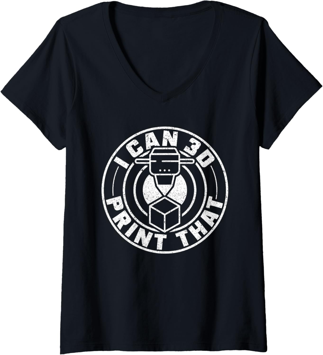 Womens I Can Print That 3D V Neck