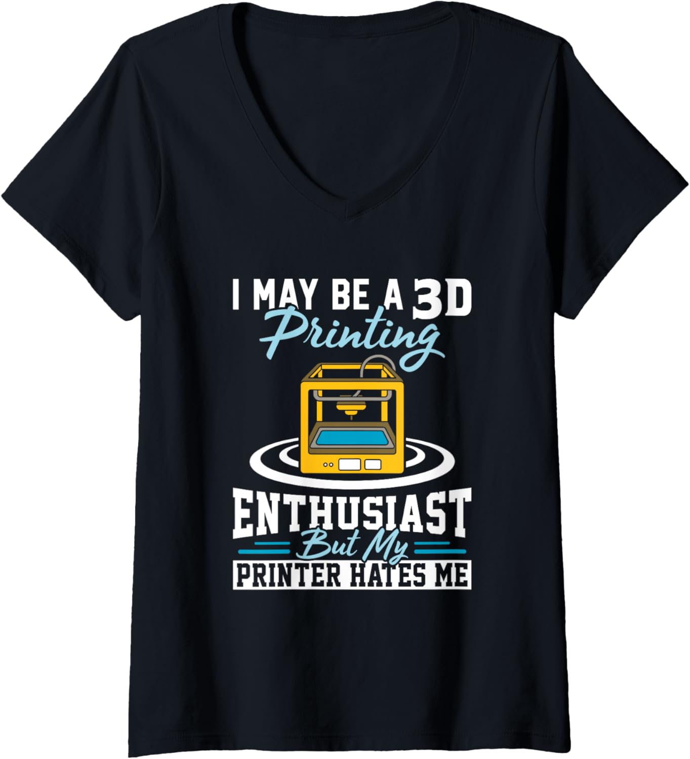 3D Print Enthusiast Machine Filament Funny 3D Printing V Neck