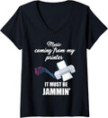 Womens Music Coming From Printer Must Be Jammin Funny V Neck