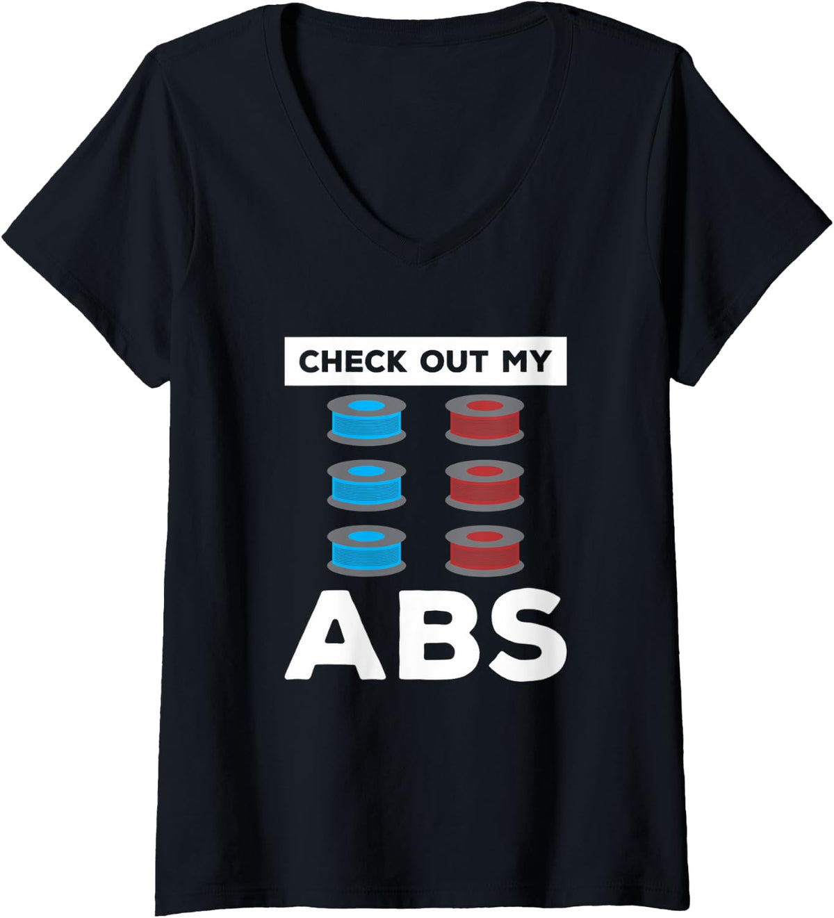 Womens Check Out My Abs 3D Print Printer Printing Operator V Neck