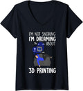 Womens 3D Printing Dreams Funny Printer Artwork Creative Design V Neck
