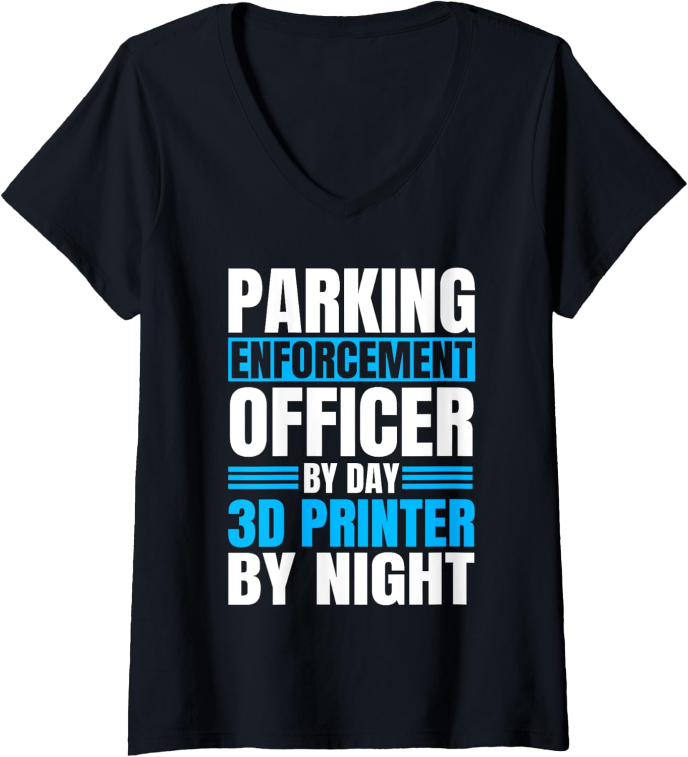 Womens Parking Enforcement Officer Meter Maid 3D Printer By Night V Neck
