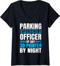 Womens Parking Enforcement Officer Meter Maid 3D Printer By Night V Neck