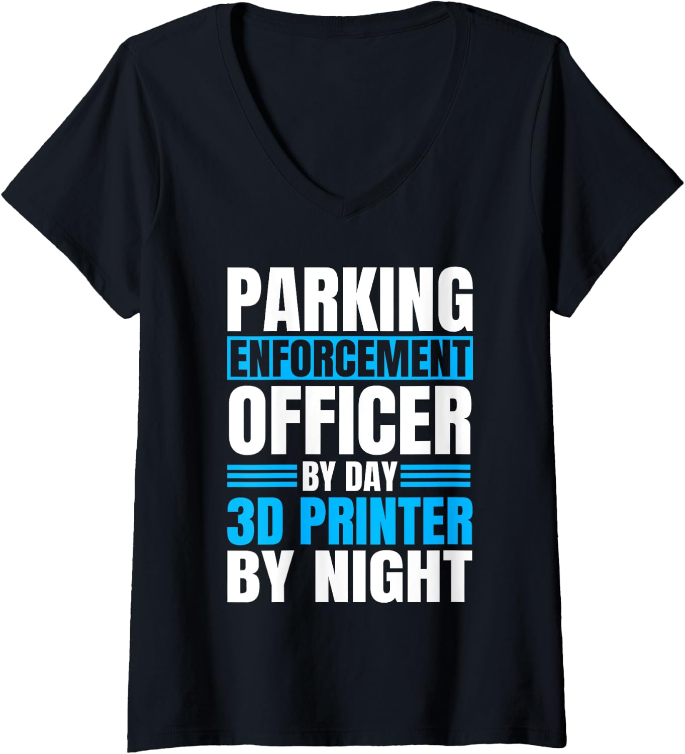 Womens Parking Enforcement Officer Meter Maid 3D Printer By Night V Neck