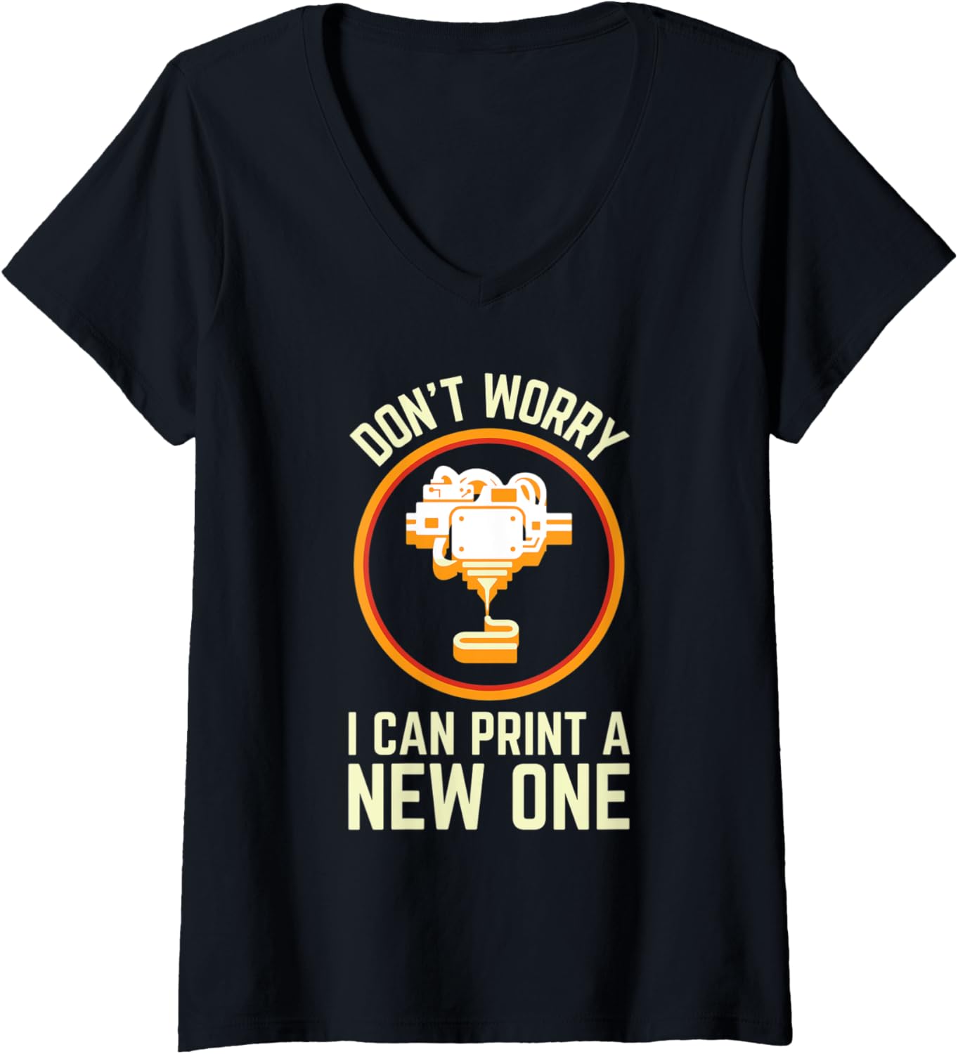 Womens Funny 3D Printing Joke Printers 3D Printer V Neck