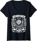Womens Funny Crocheter Crochet Yarn V-Neck