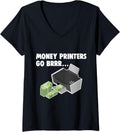 Womens Money Printer Go Brrr V Neck