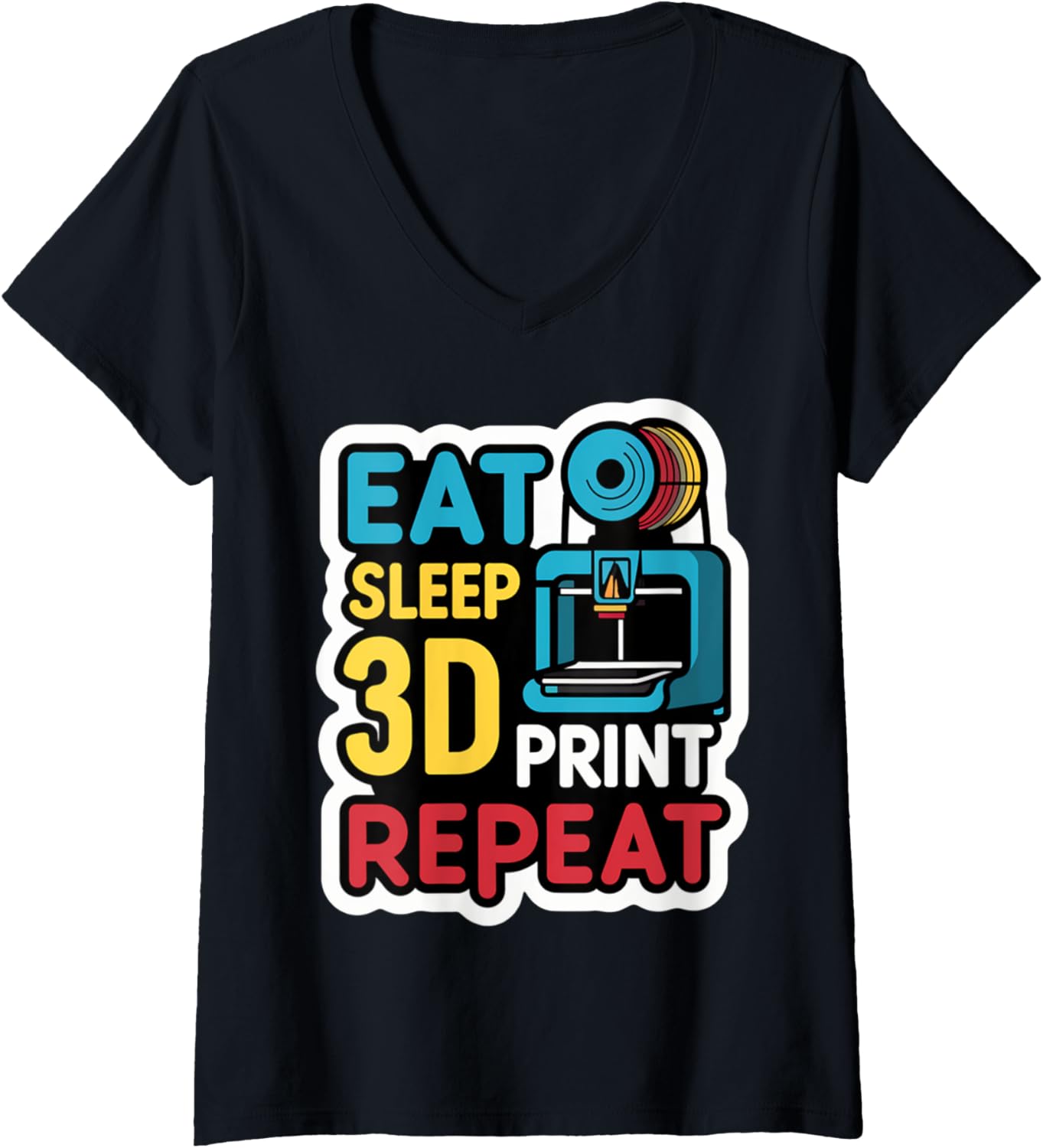 Womens 3D Printer 3D Print Model Printing V Neck