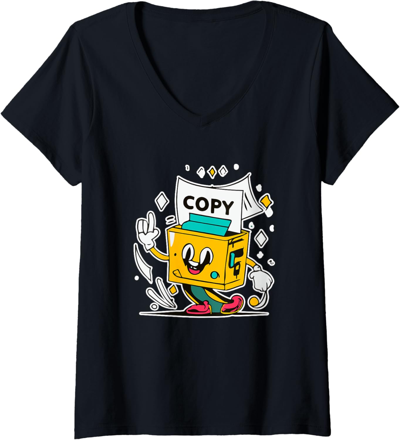 Multipurpose Copy Printer Paper Cute Logo Character V Neck
