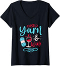Yarn And Wine | Crocheting Knitting | Crocheter Knitter V-Neck