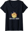 Womens Crochet Nerd Funny Grandma Mom Crocheting Yarn Lover V-Neck