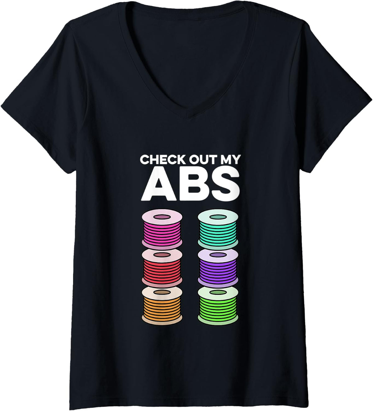 Womens Funny Abs 3D Printing Service Business 3D Printer Lovers V Neck